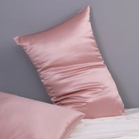 1Pcs 100% Pure Mulberry Silk Pillowcase for Hair and Skin, Allergen Resistant Dual Sides, 600 Thread Count Silk Bed Pillow Cases with Hidden Zipper, Standard Size,51 x 66 cm, Pink