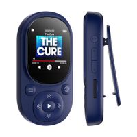 MP3 Player 32GB Bluetooth 5.3 Mini Portable Music Player with FM Radio Recording, Kids Music MP3 MP4 Player(Blue)