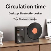 Wireless Bluetooth Speakers Desktop Retro Clock Audio Subwoofer Outdoor Portable Plug-in Card Music Player Color Black