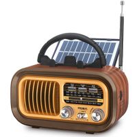 Small Retro Vintage Radio Bluetooth,Portable Radio AM FM Transistor with Best Sound,Solar/Battery Operated Radio/Rechargeable Radio,TWS,Support TF Card/USB Playing