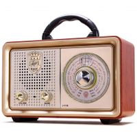 Retro Portable Radio AM FM Shortwave Radio Transistor Battery Operated Vintage Radio with Bluetooth Speaker,3-Way/AC Power Sources,AUX TF Card USB Playing for Home/Outdoor/Gift