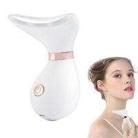 Neck Face Massage Machine, Neck Massager Face Lifting Tool, 3 Modes Skin Care Tools for Women and Man (White)