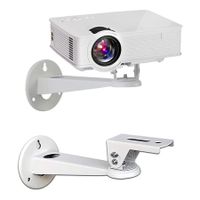 Mini Projector Wall Mount, Projector Hanger, CCTV Security Camera Housing Mounting Bracket for CCTV, Camera, Projector, Webcam, with Load 11 lbs Length 7.8 inch,  Rotation 360 Degree (White)