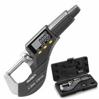 Digital Micrometer, Professional Inch Or Metric Measuring Tools 0.00005 Inch Or 0.001 mm Resolution Thickness Gauge, Protective Case with Extra Battery