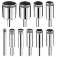 Diamond Drill Bits Set,10 PCS Diamond Hole Saw Set,Glass Drill Bit for Ceramic Tile Porcelain Marble Granite Stone Bottles