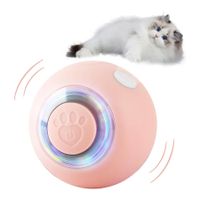 Interactive Smart Indoor Cat Toy Ball, Self-Rotating Kitten Balls Toy Gift, USB Rechargeable Planetary Cat Toys Balls with Lights Ball,1 Pack,Pink