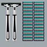 Disposable Razor for Women 3 Blade 24 Refills Razor (2 Handles and 24 Refills)