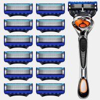 5 Blade Razor for Men with Lubrication and Precision Beard Trimmer, Handle and 12 Cartridges (Cartridges fit Razor Handles only)