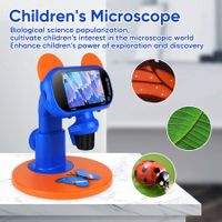 Handheld Digital Microscope with 4" LCD Screen,1500X Pocket Microscope for Kids with LED Lights,Portable Microscope for Kids with Stand