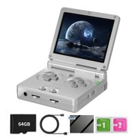 RG35XXSP Retro Clamshell Games Consoles Built-in 64G TF Card 5000+ Games Portable Style Flip Hand Held Game Video Consoles Linux System Silver