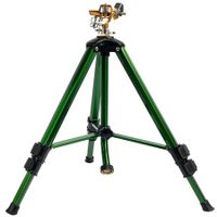 Impact Sprinkler on Tripod Base,Heavy Duty Brass Sprinklers for Yard Lawn Garden,0-360 Degree Large Area Coverage,3/4 Inch Connector Extension Legs Flip Locks with Brass Sprinkler Head