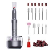 Electric Nail Drill Machine Professional,Cordless Electric Nail File,Manicure and Pedicure Kit for Grinding Polishing Trimming (Grey)