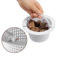 6 inch Ground Pool Skimmer Basket Thru Wall Strainer Basket Filter Basket with Handle to Clean Leaves and Debri