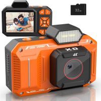 48MP Digital Camera for Photography 4K Vlogging Video Cameras with 2.8 Inch Screen Compact and Portable for Kids, Teens Beginners (Orange)