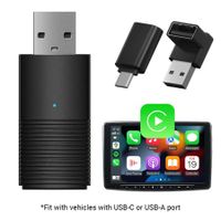 Mini Wireless CarPlay Adapter Car Play Dongle Bluetooth WiFi Fast Connect Plug and Play for OEM Wired CarPlay Car (Android Auto)