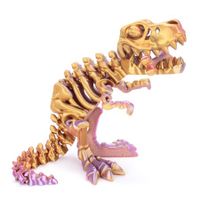 3D Printed Dragon with Articulated Bones 23cm  Fidget Toys Decor for Stress Relief Red Gold gradient