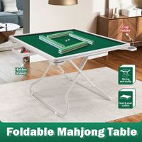 Mahjong Poker Game Table Portable Folding MaJiang Card Board Blackjack Domino Gaming Desk Lightweight for Camping Picnic Green