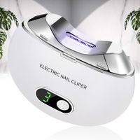 Automatic Electric Nail Clipper with 3-Speeds Levels and Nail Clip Storage,LCD Digital Display,USB Rechargeable Electric Nail Trimmer (White)