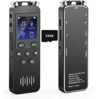 48GB Digital Voice Recorder 1536KBPS 3343Hours Recording Capacity 32H Battery Time Voice Activated Recorder with Noise Reduction Audio Recorder with Playback