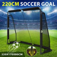 Soccer Football Net Set Metal Frame Goal Aluminium Backyard Game Training Practice Kids Adults Sports Equipment 2.2x1.7m