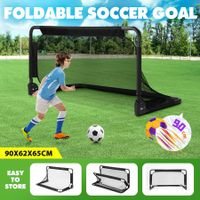 Soccer Football Net Set Metal Frame Goal Portable Aluminium Backyard Game Training Practice 90x65cm