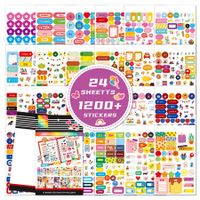 Planner Stickers Pack 24 Sheets 1200 Stickers Stylish Variety Assortment Bundle Accessories Planning Decorating Planners Journals Calendars