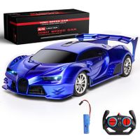 Remote Control Car 1/18 Rechargeable High Speed RC Cars Toys for Boys Girls Vehicle Racing Hobby with Headlight Xmas Birthday Gifts for Kids (Blue)