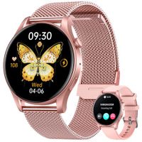 Smartwatch for Women 1.43" Touchscreen Smart Watch Answer/Make Call with  Sleep Monitor 100+ Sports Modes Fitness Tracker for Android iOS(1Pack-Pink)