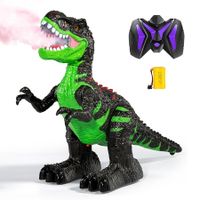 Remote Control T-rex Large Toy for Boys 4-8 Years, Realistic Tyrannosaurus with Water Mist, Light, Roars, Electric Dino Birthday Gift for Kids (Green)