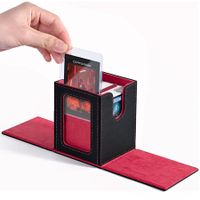 MTG Deck Box with Commander Window Display,Trading Card Storage Box Holds 100 Double-Sleeved Cards Suitable for TCG/CCG/PTCG/EDH/Magic/Sport Cards (Red)