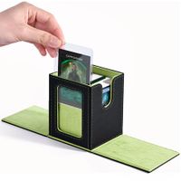 MTG Deck Box with Commander Window Display,Trading Card Storage Box Holds 100 Double-Sleeved Cards Suitable for TCG/CCG/PTCG/EDH/Magic/Sport Cards (Green)