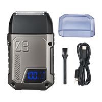 Silver 3 in 1 Electric Razor Men Waterproof Bald Shavers 3 Foil Head Rechargeable Barber Precision Trimmer LED Display