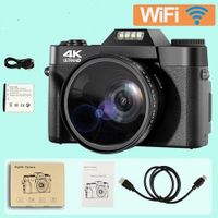 Digital Cameras Photography 4K 48MP 16X Zoom Vlogging Camera with WiFi and Wide Angle, Autofocus,Anti-Shake,3" LCD HD Screen