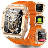 Smart Watch (Dial/Call) Outdoor Sports Watch for Men Waterproof Smartwatches 1.91 Super Large HD Touch Screen Sleep Monitor Bluetooth Call for iOS Android Phone-Orange