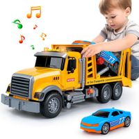 Truck Transport Cars Carrier with Racing Car for Kids Toddlers,Birthday Gifts for Boy Girl 3 4 5 6 Years Old