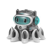 Electric Universal  Octopus Music Crawling Toy with LED Light and Spray, Mechanical Moving Toy Automatic Obstacle Avoidance fOR Kids(Grey)