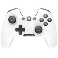 Bluetooth Controller for Switch/Mac/PC/Steam/Mobile Phone/iOS/Android/Apple Arcade MFi Games, Switch Pro Controller Wireless with Adjustable Dual Motion,Turbo,6-Axis (White)