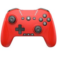 Bluetooth Controller for Switch/Mac/PC/Steam/Mobile Phone/iOS/Android/Apple Arcade MFi Games, Switch Pro Controller Wireless with Adjustable Dual Motion,Turbo,6-Axis (Red)