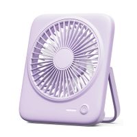 Desk Fan Portable Fan Rechargeable,4000mAh Battery Operated Personal Fan,Small Silent Table Fan Travel Fan,4 Speeds Desktop Fan (Purple)