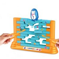 Penguin Board Games Toys, Puzzle Table Games Two-Player Building Pushing Walls for Parent-Child Interaction Montessori Toy,Board Games for Kids Ages 4 to 12