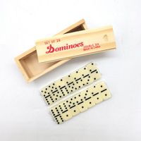 28 PCS Dominoes Set for Men and Women, Professional Domino Tiles in Natural Wooden Case, Domino Board Game Set, Classic Numbers Table Game with Carrying Storage Box for Family, 2 to 8 Players