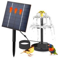 4W Solar Bird Bath Fountain 3-Tier Water Pump Set with Top Solar Powered Waterfall Feature for Birdbath Garden Backyard Pond Pool Outdoor Decoration