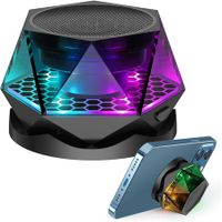 Diamond Bluetooth Speaker, Small Wireless Speaker with Multi RGB Color Light Show, Portable Phone Stand for iPhone, Android, TWS Pairing