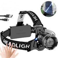 Head Torch, Rechargeable Headlamp for Running Camping