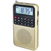 3 in 1 Portable Radio AM FM MP3 Player Voice Recorder,Multi-Function Excellent Reception and Rechargeable Battery Small Receiver with Bluetooth Emergency Flashlight for Outdoors (Gold)