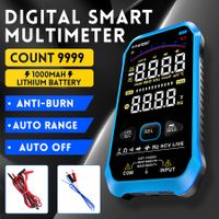 Smart Digital Multimeter Tester 9999 Counts AC DC Voltage Current Resistance Capacitance Diode Frequency NCV Live Wire Color Display Handheld Professional