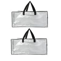 Set of 2 Extra Large Moving Bags Backpack Straps Strong Handles Zippers Space Saving Storage Totes Fold Flat Alternative to Boxes Bins Transparent