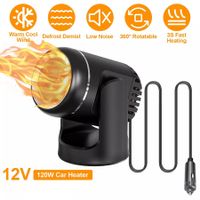 Portable Car Defroster Heater Rapid Heating Dryer Windshield Hot Fan Warmer Air Blower Electric Window Demister 12V 130W Cigarette Plug Black