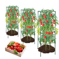 3 Pack Tomato Cages,Square Tomato Plant Stakes Support Cages Trellis for Garden Climbing Vegetables Flowers Fruits (3 Pack,Extra Bold)