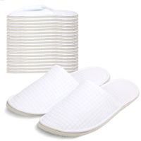 Disposal Slippers 5 Pairs SPA Hotel Closed Toe Open Toe Home Guest White Slippers for Women Men